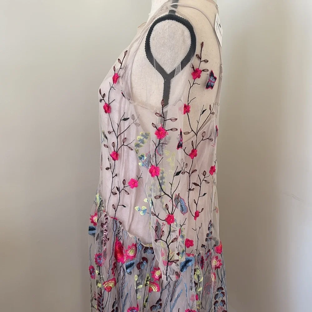 Free People NWT Multi Color Sheer Mesh Dress with Under Pinning Size XSmall - Picture 6 of 6